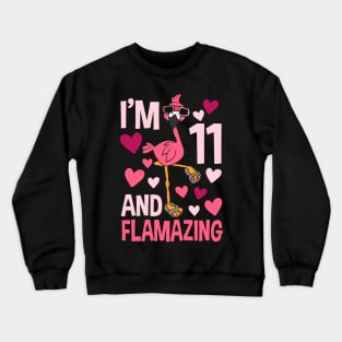 I'm 11 And Flamazing Flamingo Crewneck Sweatshirt